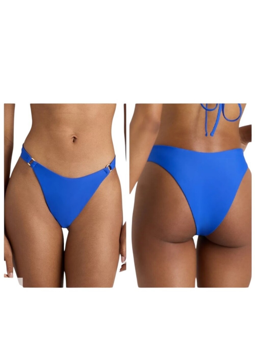 NWT Quince Bikini Bottom Italian Gold Ring High Leg  Electric Blue Size M